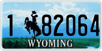 WY license plate 182064