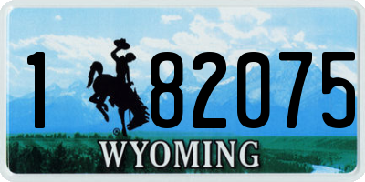 WY license plate 182075