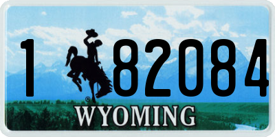 WY license plate 182084