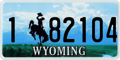 WY license plate 182104