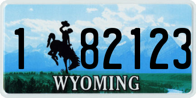 WY license plate 182123