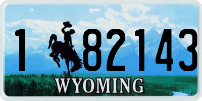 WY license plate 182143