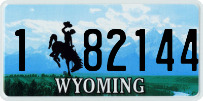 WY license plate 182144