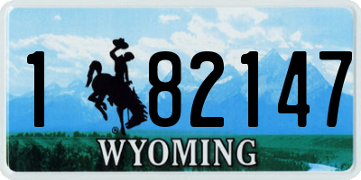 WY license plate 182147