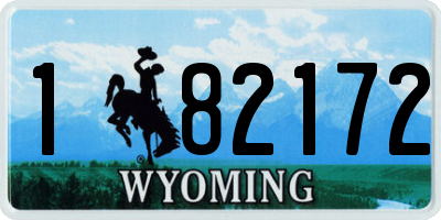 WY license plate 182172
