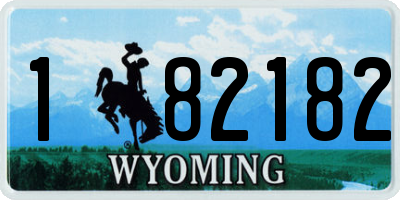 WY license plate 182182