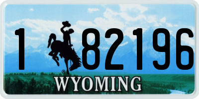WY license plate 182196