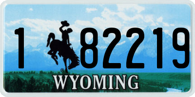 WY license plate 182219