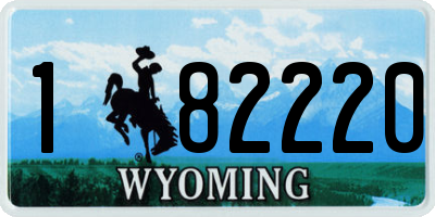 WY license plate 182220