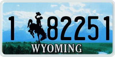 WY license plate 182251