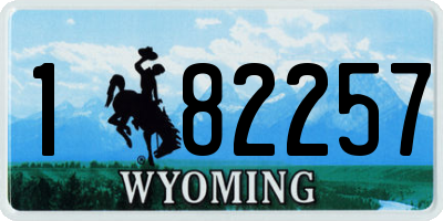 WY license plate 182257