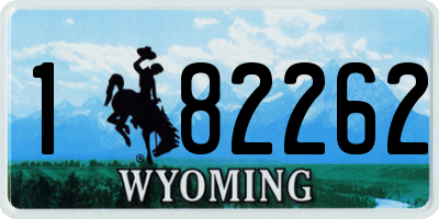 WY license plate 182262