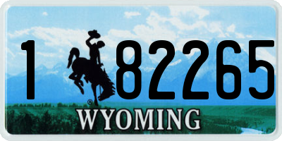 WY license plate 182265