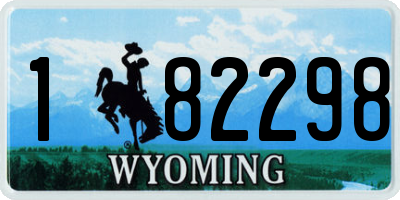 WY license plate 182298