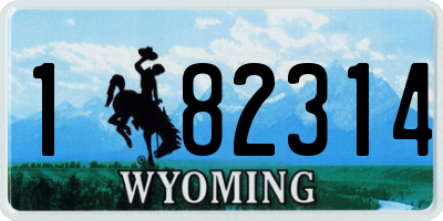 WY license plate 182314