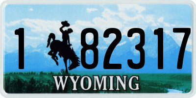 WY license plate 182317