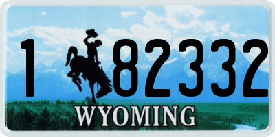 WY license plate 182332