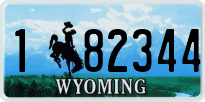 WY license plate 182344