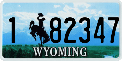 WY license plate 182347