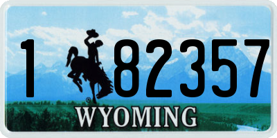 WY license plate 182357