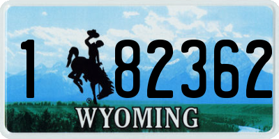 WY license plate 182362