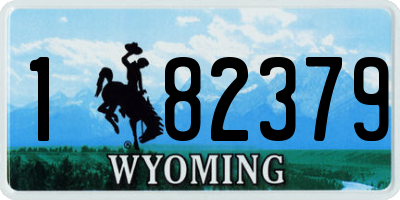WY license plate 182379
