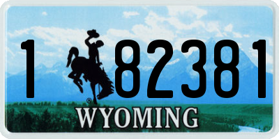 WY license plate 182381