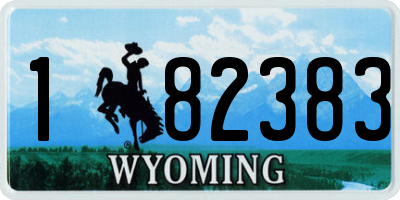 WY license plate 182383