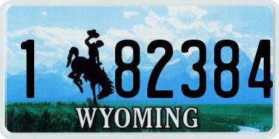 WY license plate 182384