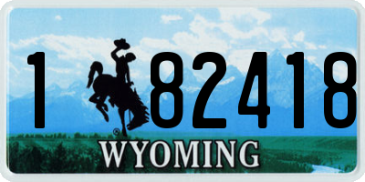WY license plate 182418