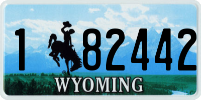 WY license plate 182442