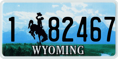 WY license plate 182467