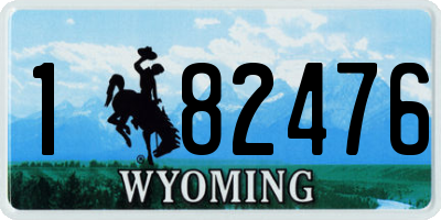 WY license plate 182476