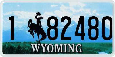 WY license plate 182480
