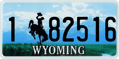 WY license plate 182516