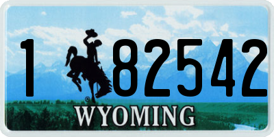 WY license plate 182542