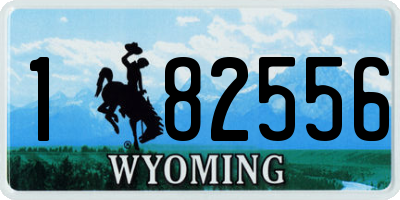 WY license plate 182556