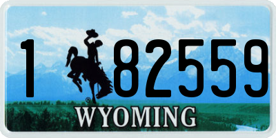 WY license plate 182559