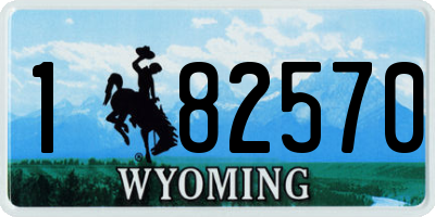 WY license plate 182570