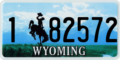 WY license plate 182572