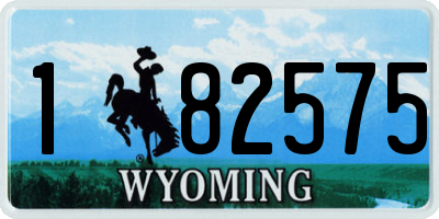 WY license plate 182575