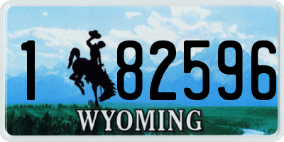 WY license plate 182596