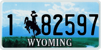 WY license plate 182597