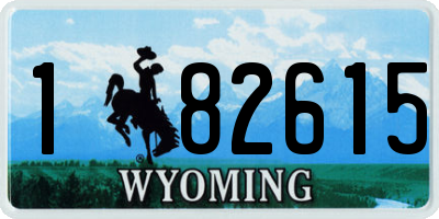 WY license plate 182615