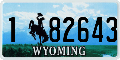 WY license plate 182643