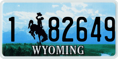 WY license plate 182649