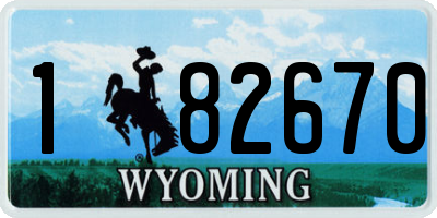 WY license plate 182670