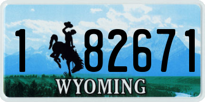 WY license plate 182671