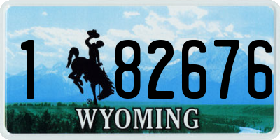 WY license plate 182676
