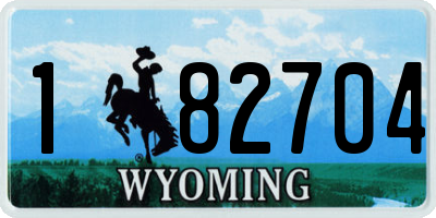 WY license plate 182704